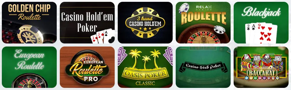 Jeux de table au Only Spins Casino