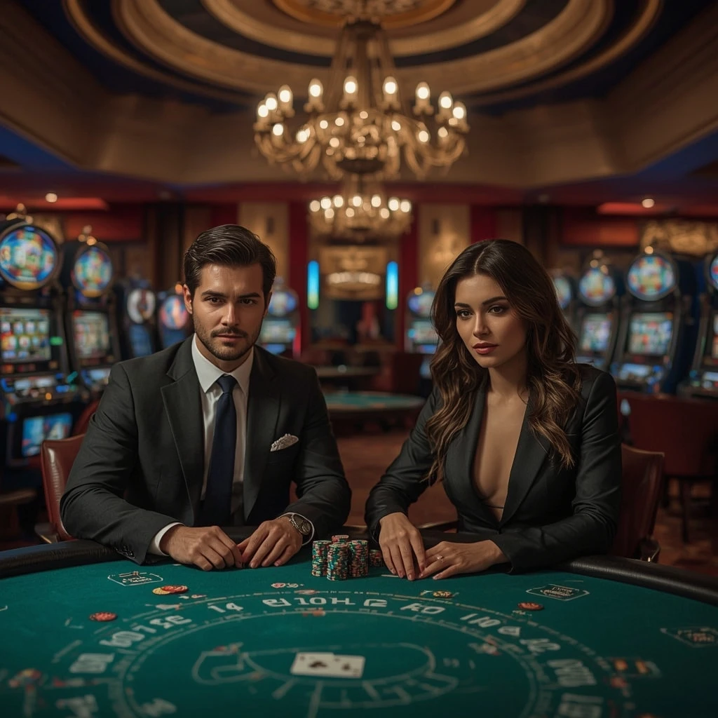 Deux joueurs de poker chez Only Spins Casino